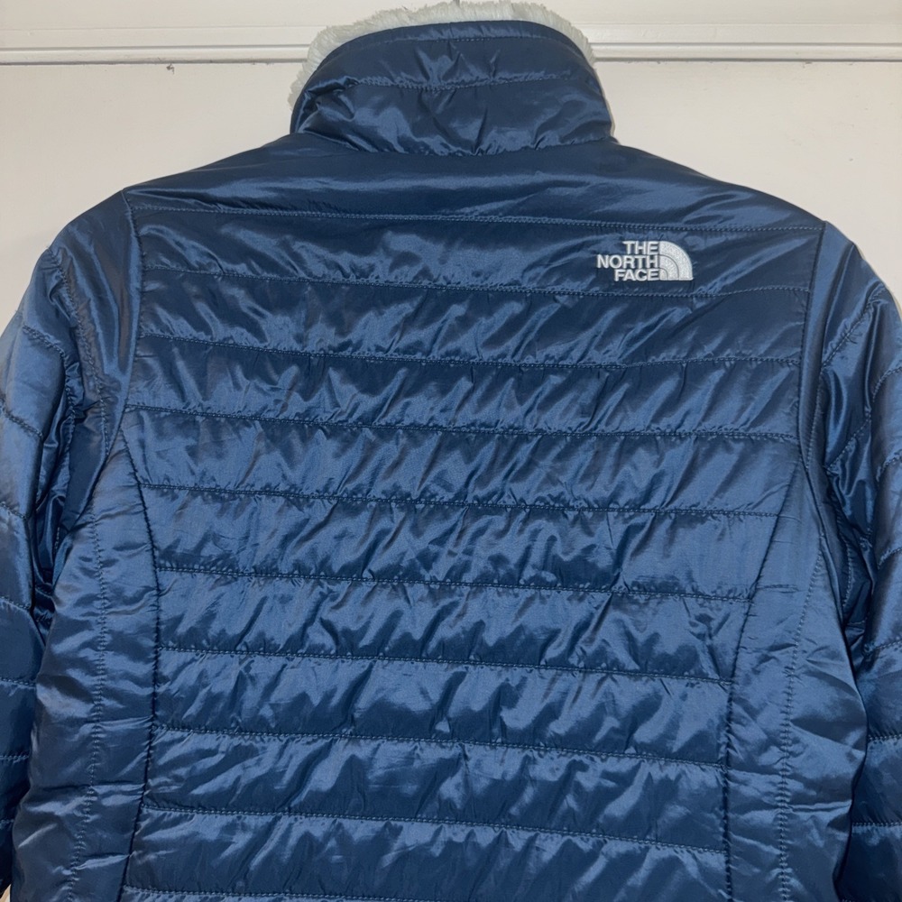 The North Face Reversible Mossbud Swirl Insulated Jacket Girls XL 18 Blue/Teal - Picture 10 of 16
